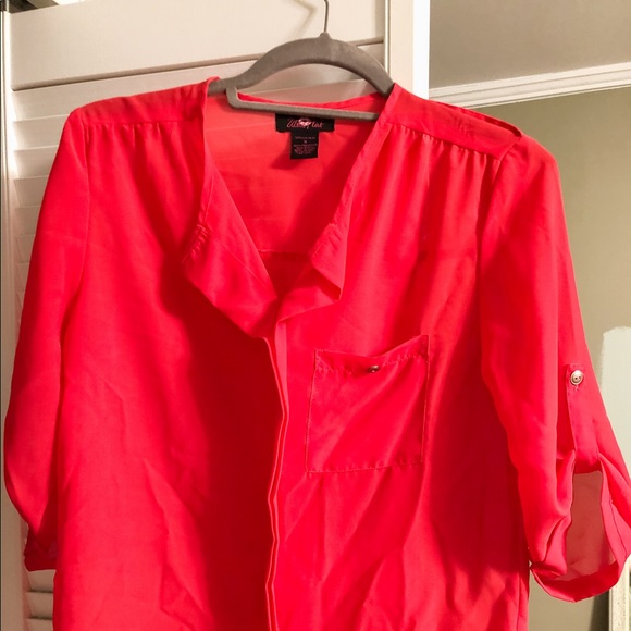 HOT PINK sheer shirt - Picture 1 of 2